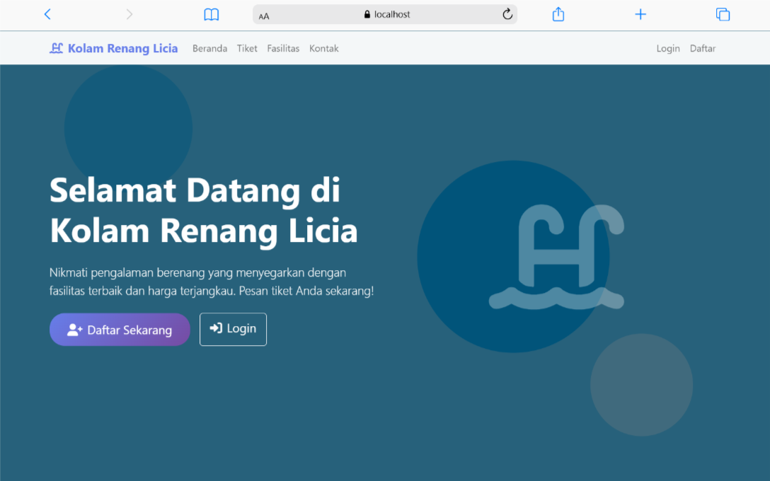 Kolam Renang Licia – Sistem Pemesanan Tiket Online